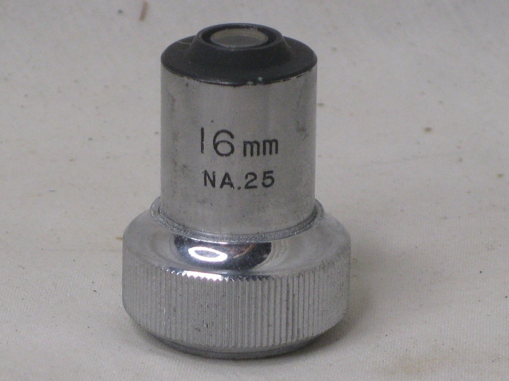 vintage 16mm NA.25 BIOSCOPE SCIENCE CO. Lens microscope objective part
