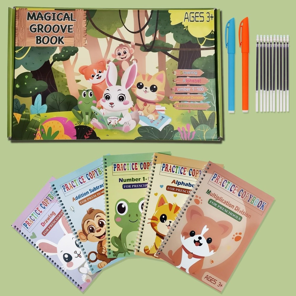 Reusable Grooved Handwriting Workbooks,Magic Copybook,Magic Writing Practice ...