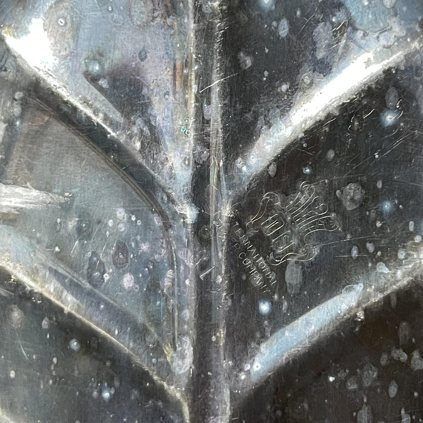 Vintage International Silver Co Leaf Tray Dish Silverplate Handle Candy Nut