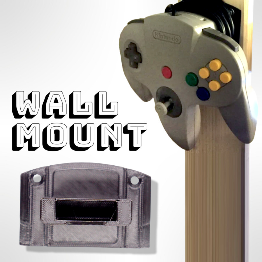 Custom Wall Mount Bracket Holder for Nintendo 64 N64 Controller