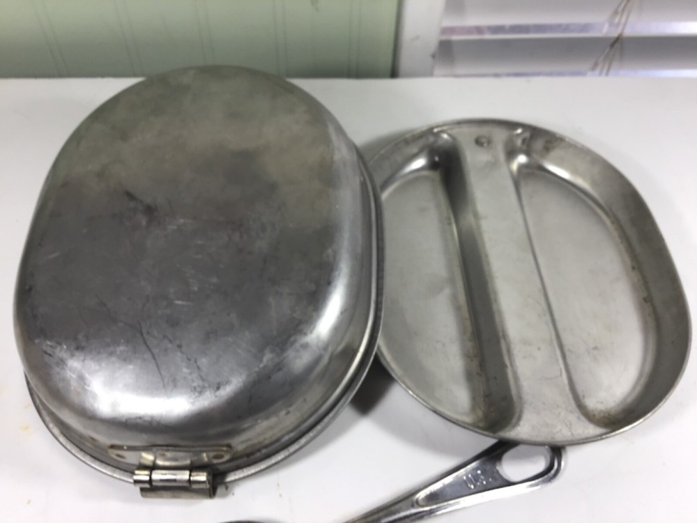US Mess Kit Stainless Steel w/ Spoon, Fork & Knife
