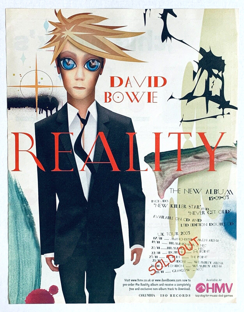 DAVID BOWIE 2003 UK ADVERT REALITY Jonathan Barnbrook