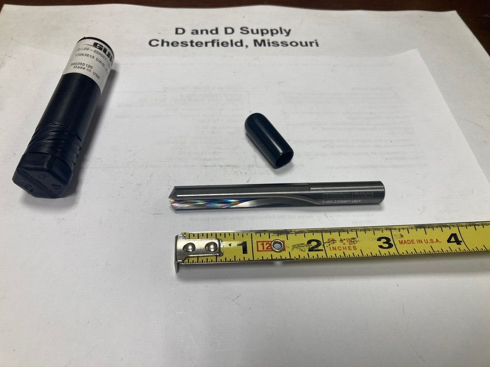 Guhring 17253613, Solid Carbide, Straight Flute Drill 9mm, 85mm OAL