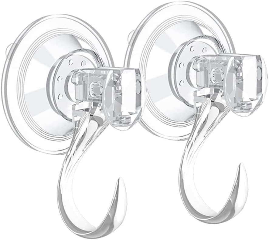 2 Pack Suction Cup Wreath Hanger,Large Clear Removable Transparent