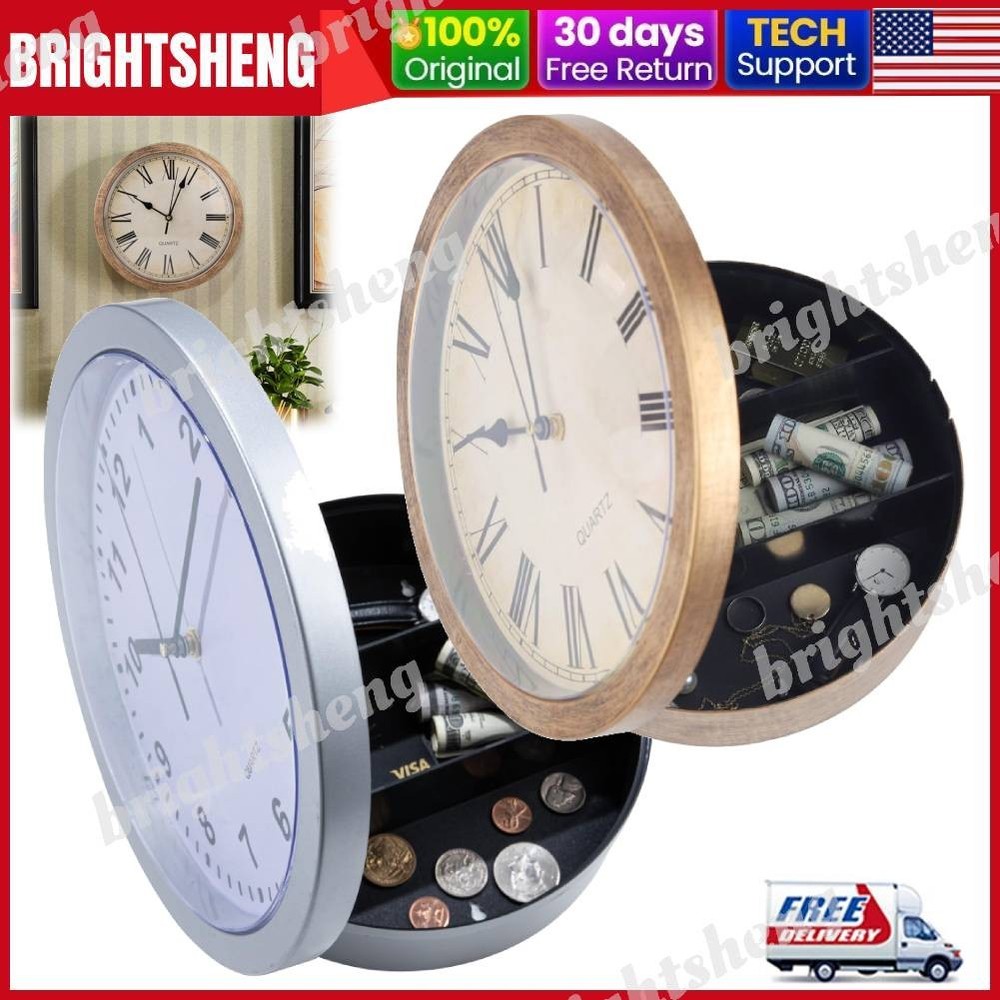 Hidden Compartment Real Wall Clock Secret Stash Safe Container Storage