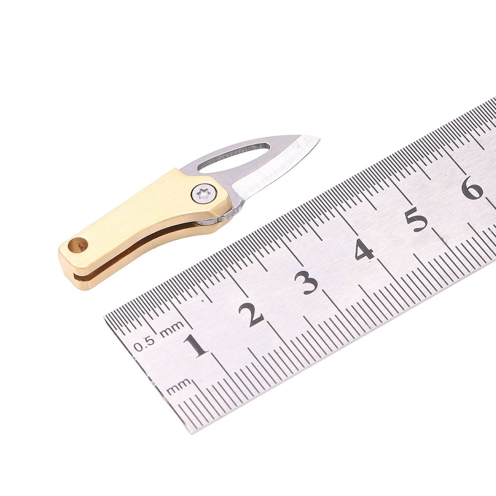 Brass Mini Knife Foldable Multifunction Keychain Tiny Knife For Package Openning