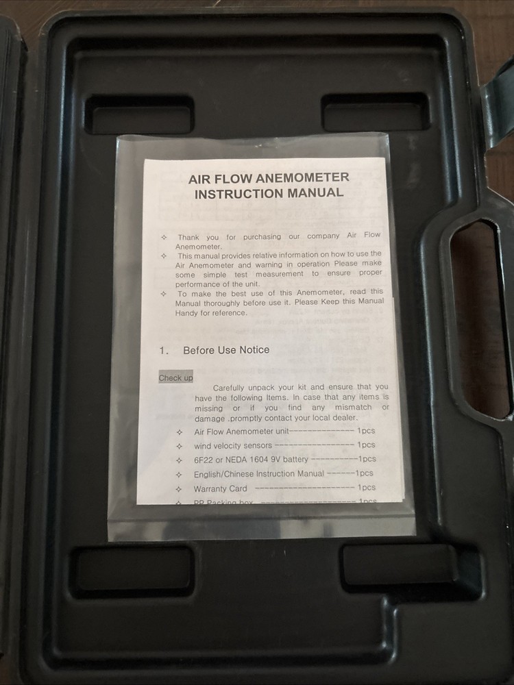 Compact BT-846A Air Flow Meter - Measures Wind Speed, Temp & CFM with Backlight