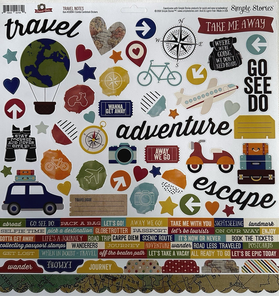 NEW SET! (B) SIMPLE STORIES STICKER SHEETS (17 sheets) Save 70%