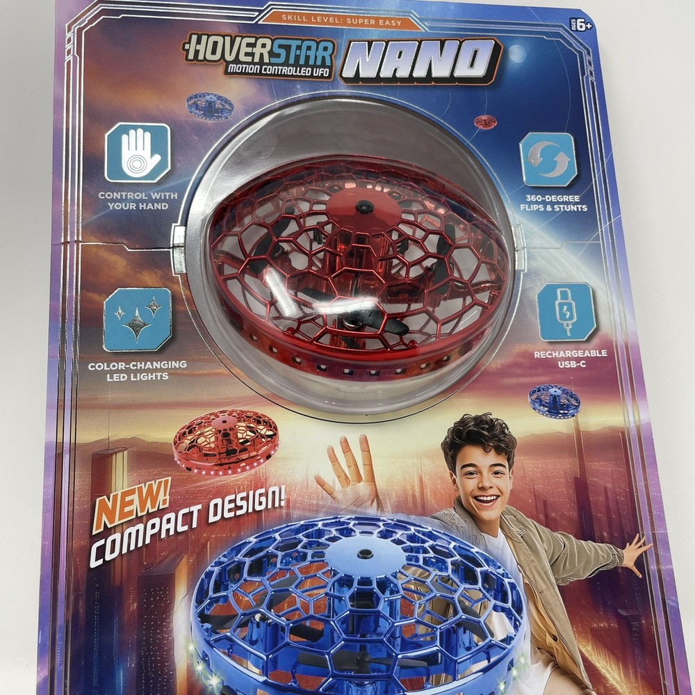 Hover Star Nano Motion Controlled UFO Toy – Hand Control Red Drone