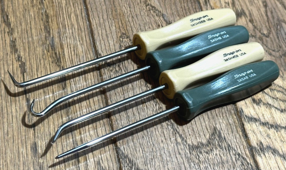 Snap On Tools COMBAT Tan Green Pick Hook Set Screwdriver Puller Cotter Awl Lot