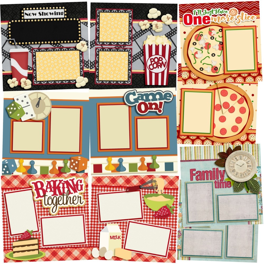 FAMILY NIGHT - Scrapbook Layout Set