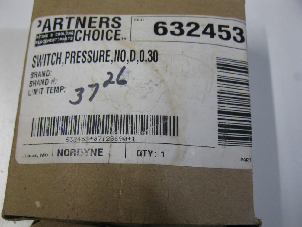 Nordyne Pressure Switch NO -0.20”