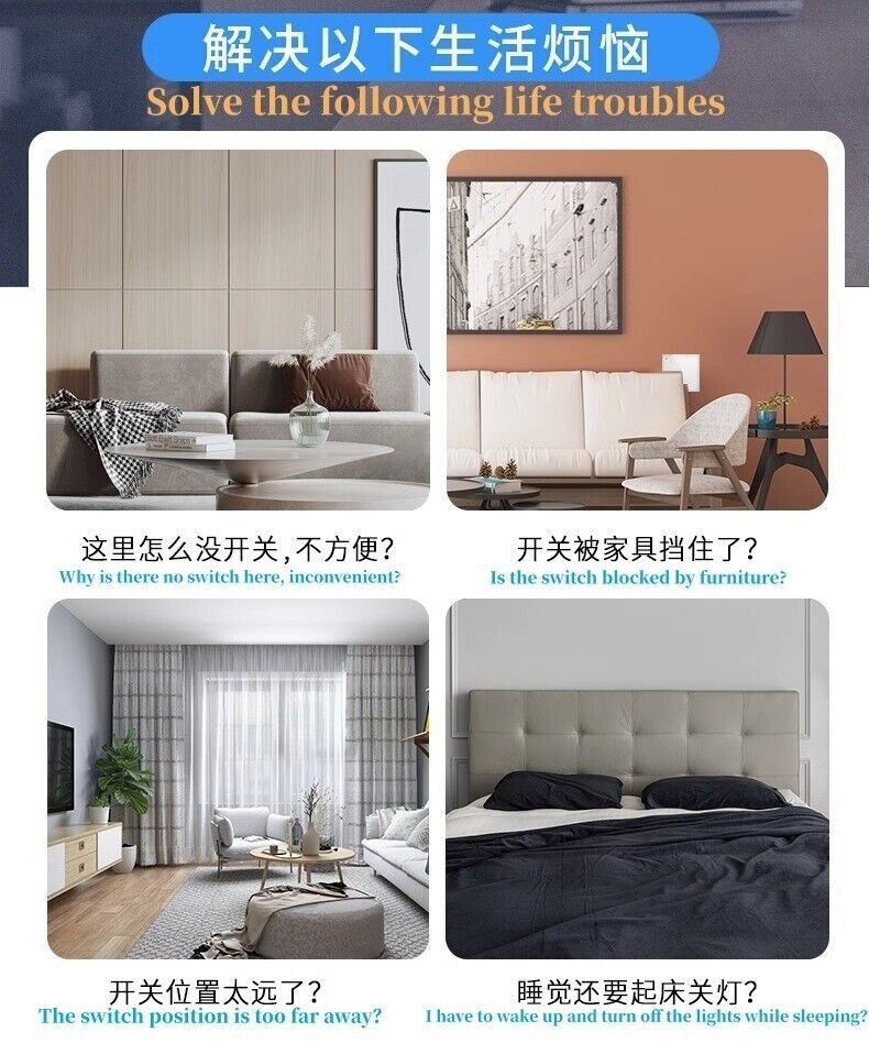 5 pcs Self-generating electricity Wireless remote control light switch