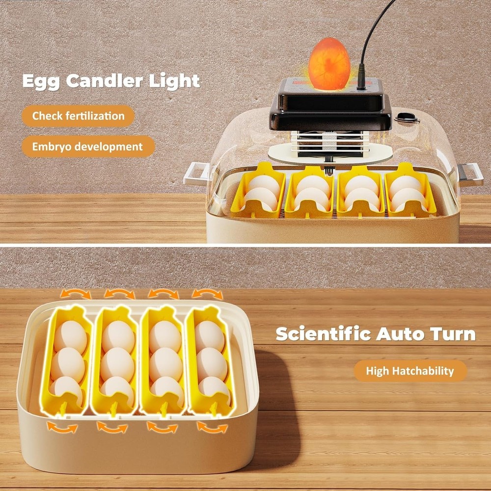 Egg Incubator with Automatic Egg Turning and Humidity Control 16 Eggs