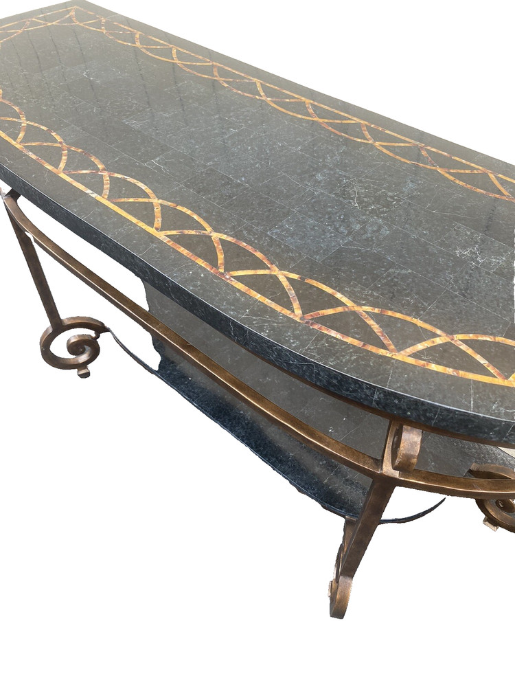 65584 Decorator Marble Top Console Table Stand Sideboard Server