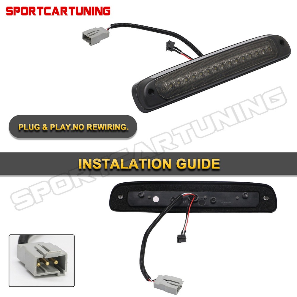 For 1993-2011 Ford Ranger Black/Smoked LED 3rd Tail Brake Light Third Stop Lamp