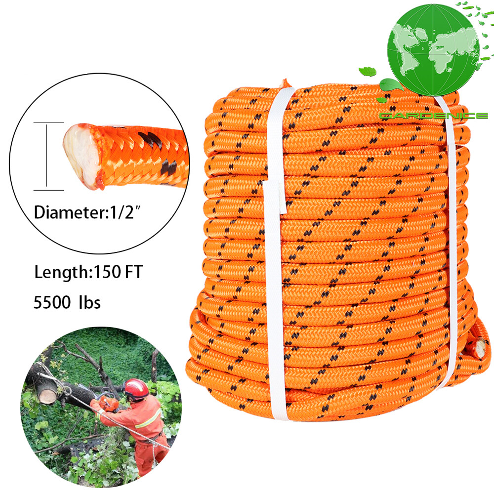 1/2" x 150' Double Braid Polyester Arborist Tree Rigging Rope Nylon Polyester