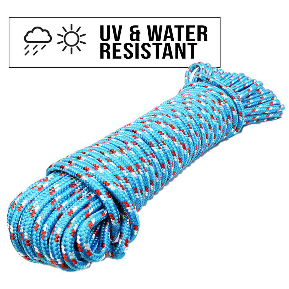 3/8" x 75' Utility Diamond Braided Polypropylene Multi Purpose Rope - BoxerTool