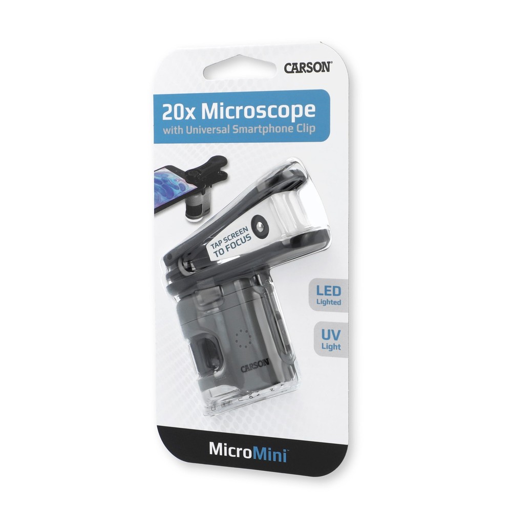 Carson MicroMini HookUpz 20X Microscope, Black/Grey, MM-380