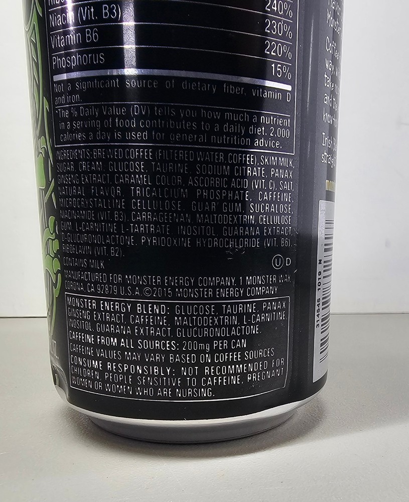 Monster Energy Java Irish Blend Unopened Can SEALED 16.9 oz Retired