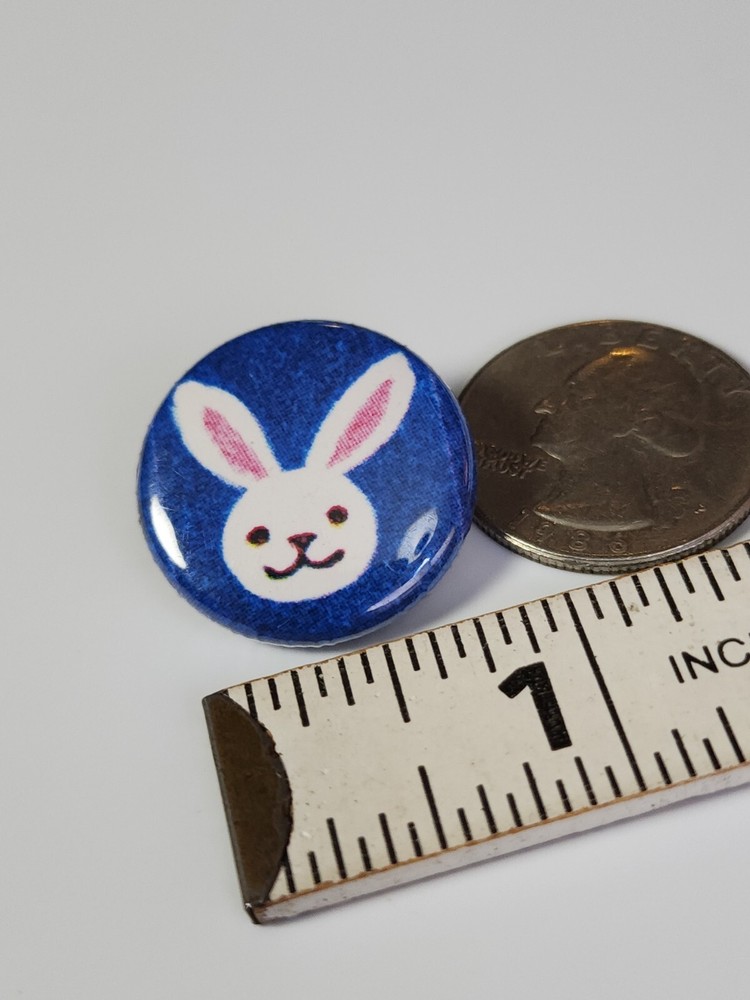 Bunny Rabbit Button Pin 1" Small Size