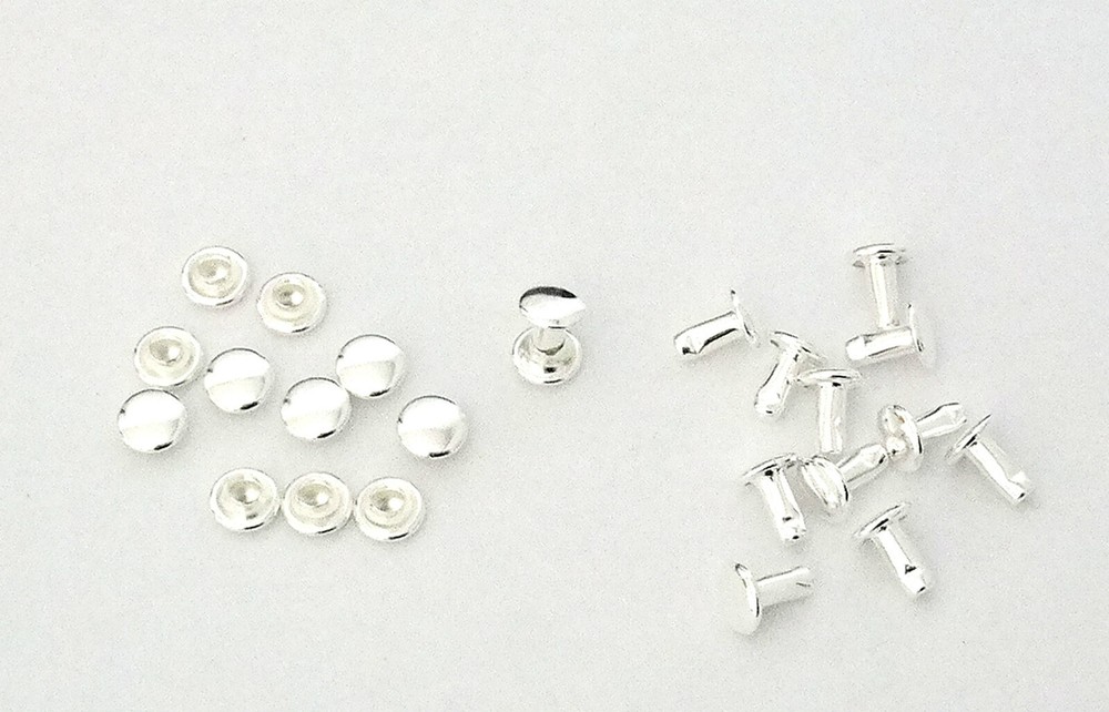 7mm Diameter Silver Plated Compression Rivets Package of 12