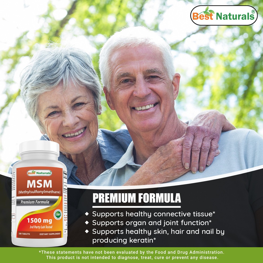 Best Naturals MSM 1500 mg 180 Tablets