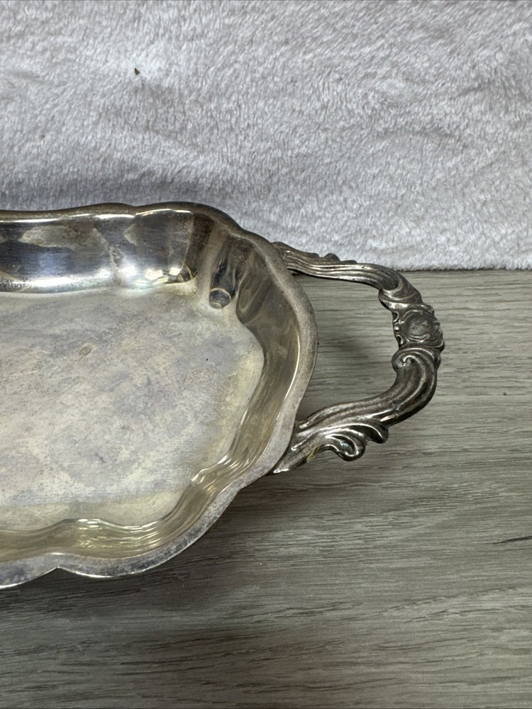 Vintage FB Rogers Silverplate Footed Rectangular Serving Tray 5.5" x 14"