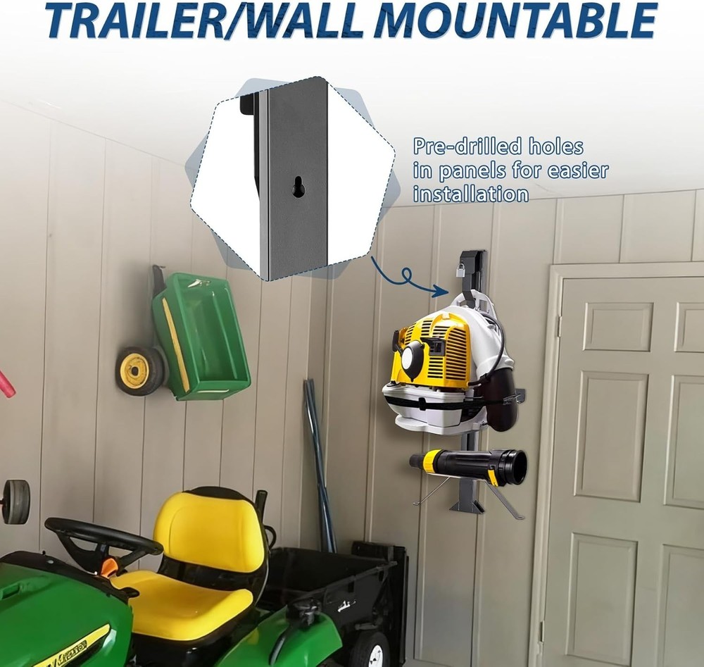Heavy Duty Adjustable Backpack Blower Rack for Trailers, Steel Leaf Backpack Blo