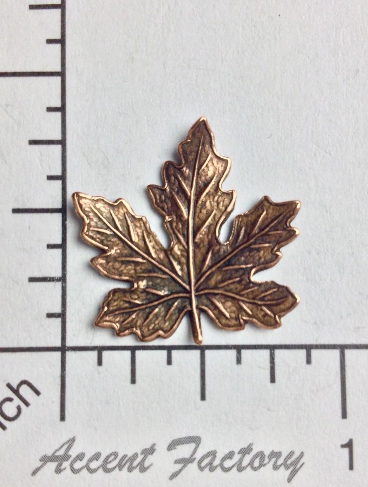 33335 - 3 Pc. Small Maple Leaf Jewelry Finding Copper Oxidized