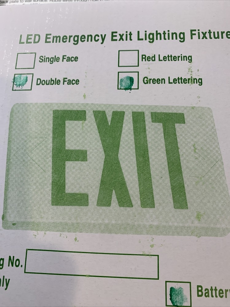 eTopLighting LED Exit Sign Green Lettering Double Faced Contractor 6 Pack