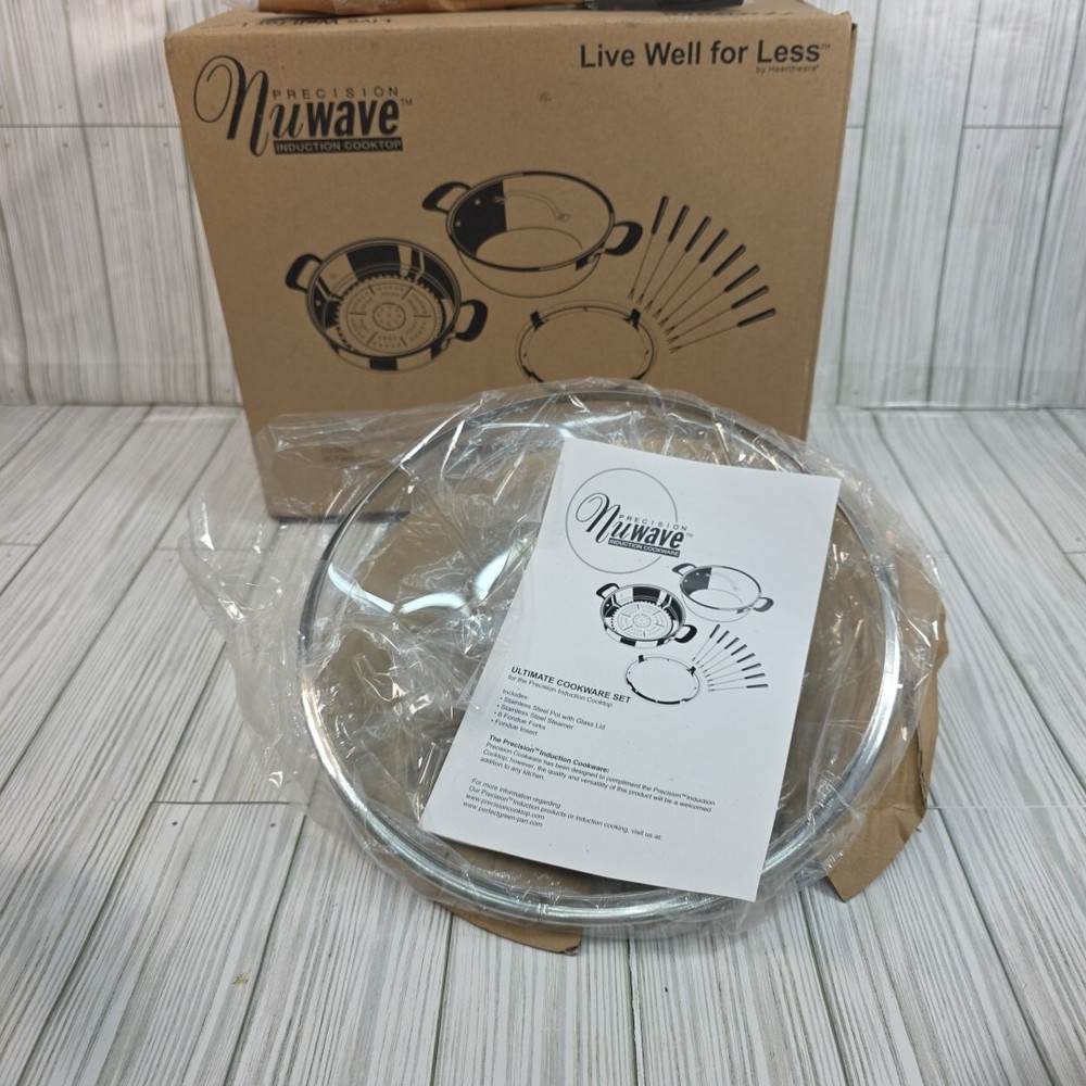 Precision Nuwave Induction Cooktop Ultimate Cookware Set 31121 Pot Steamer Lid