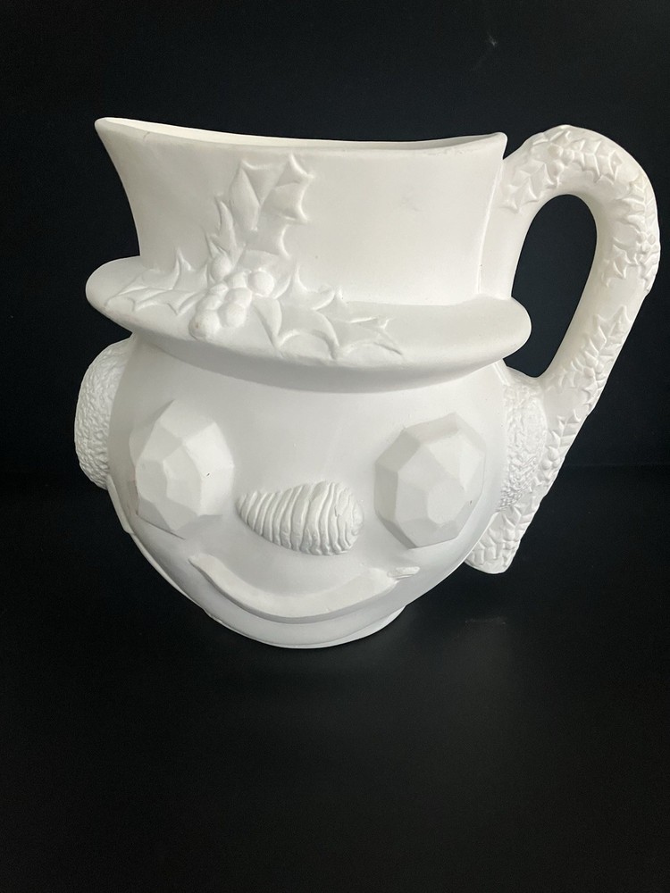 Ceramic Bisque - Ready to Paint. Large Snowman Pitcher!