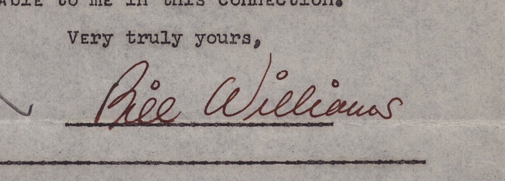 BILL WILLIAMS - DOCUMENT DOUBLE SIGNED 09/20/1946