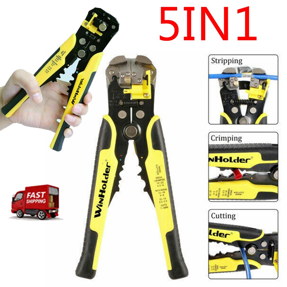 Automatic Wire Striper Cutter Stripper 8" Professional Crimper Terminal Tool