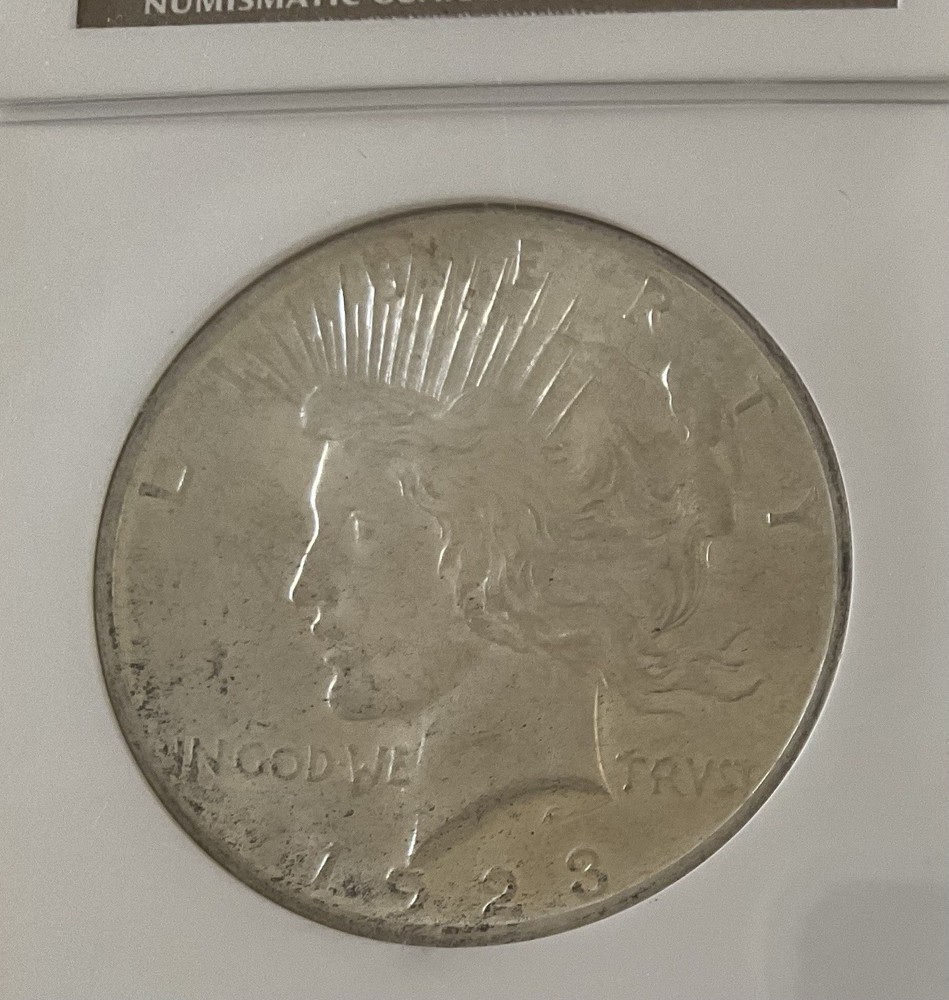 NGC 1923 Peace Silver Dollar, Graded MS63