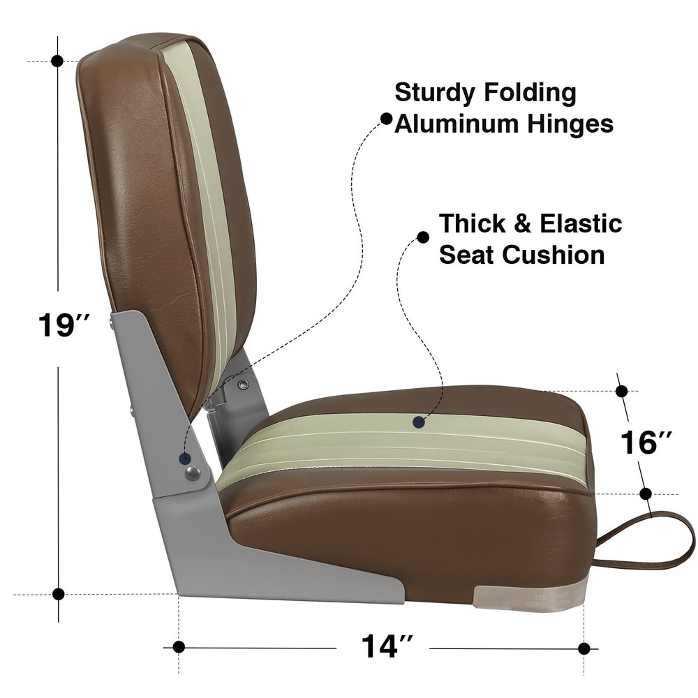 Leader Accessories Classic Low Back Folding Boat Seat