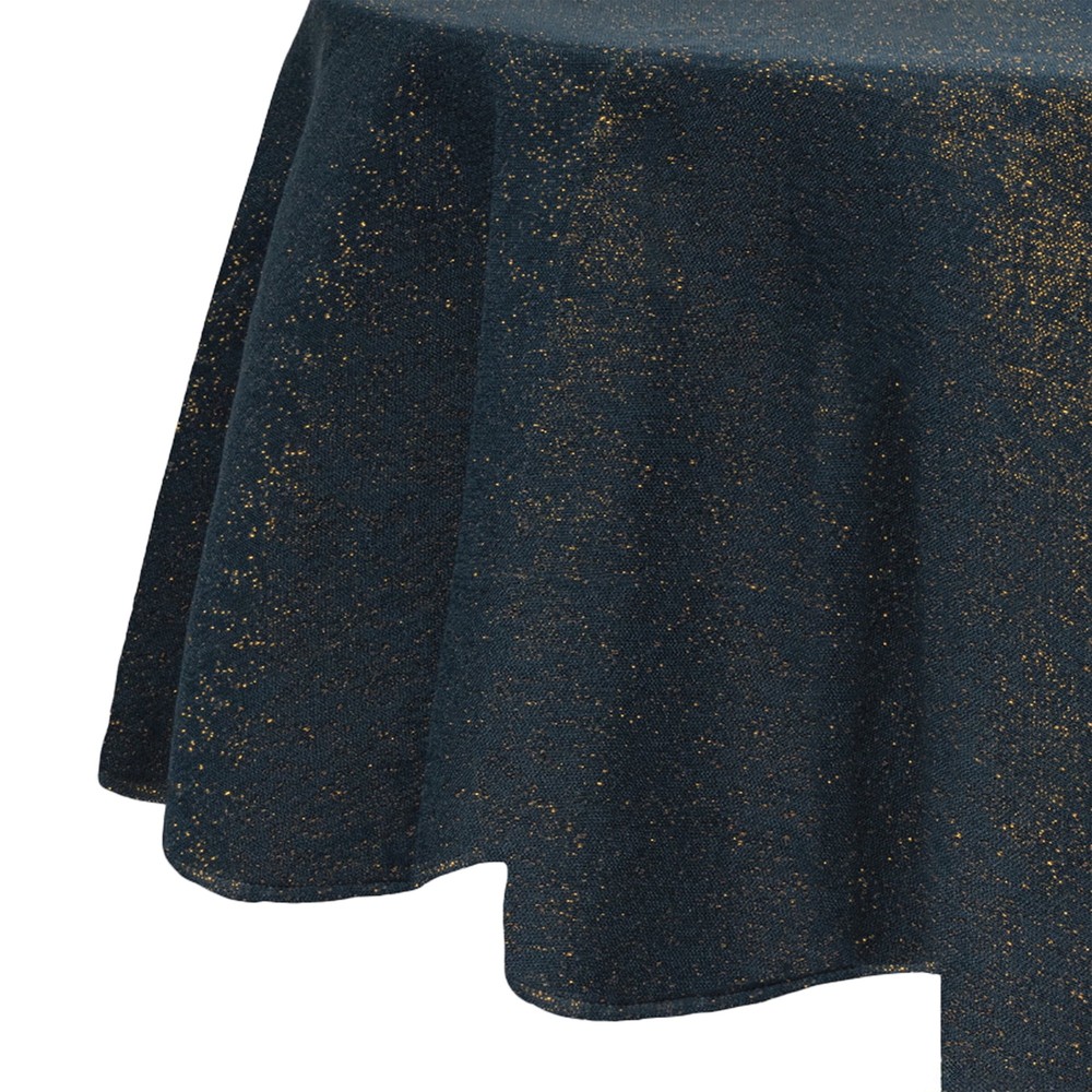 70" Round Tablecloth, Navy and Gold Celestial