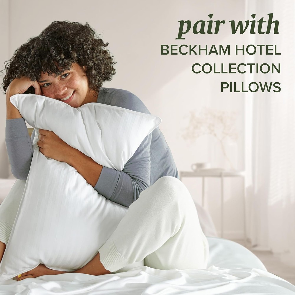 White pillow protector with zipper, 2-piece set, cotton pillow protector