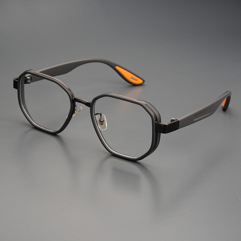 Men Polygon Blue Light Blocking Myopia Nearsighted Glasses Full Frame Glasses