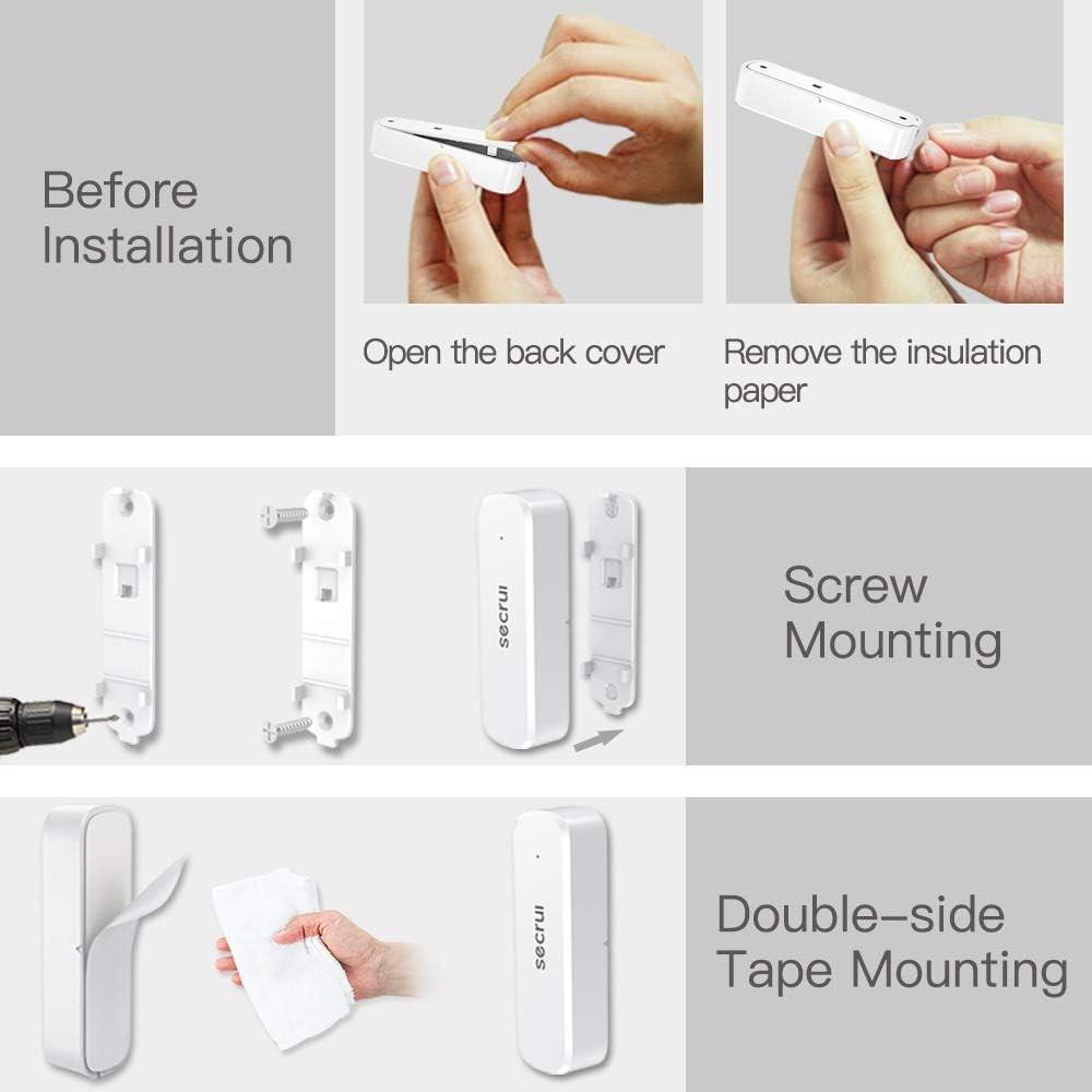 Wireless Door Chime Kit ABS 500ft Range Adjustable Volume Easy Install