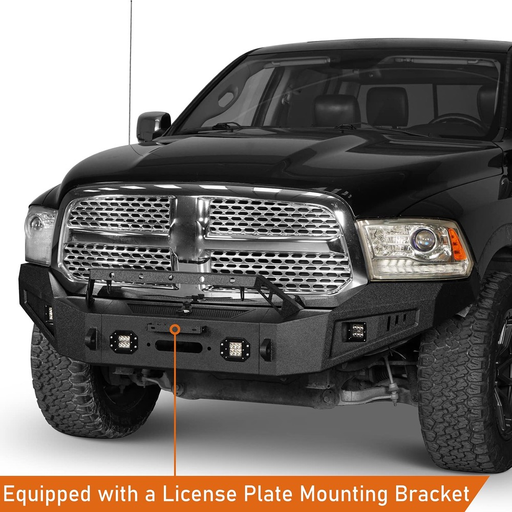 Front Winch Bumper with LED Lights for 2013-2024 Ram 1500