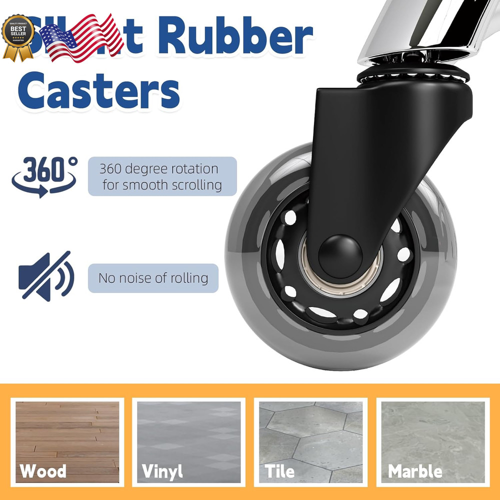 Rolling Stool Heavy Duty 400Lb Super Soft Seat Cushion Height Adjustability