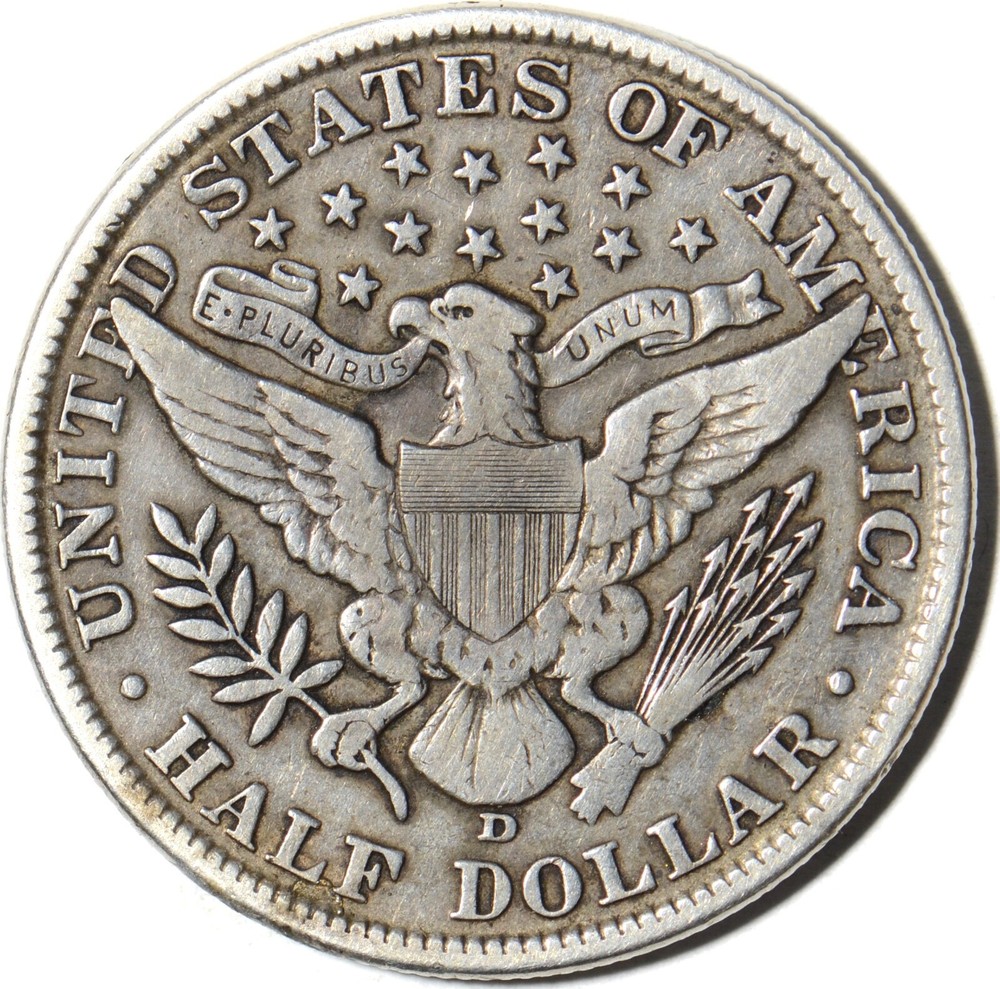 1913-D 50C Barber Half Dollar