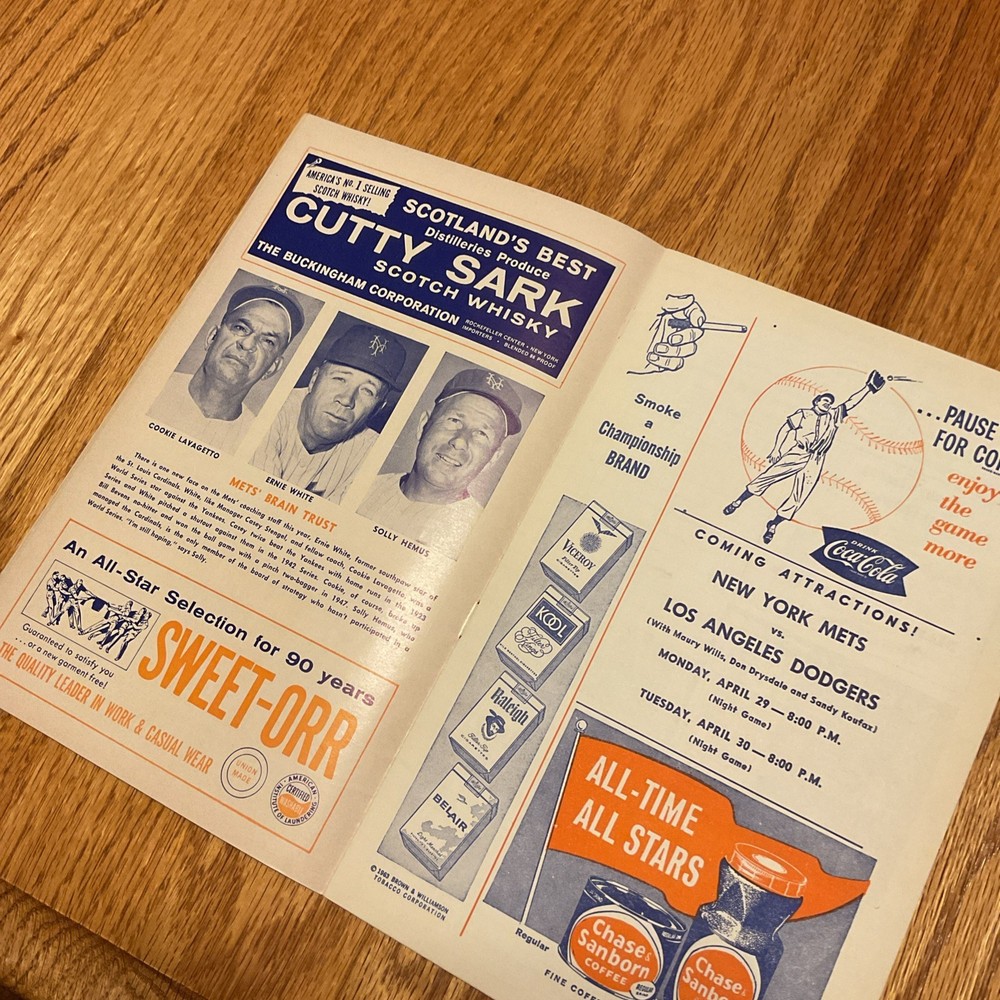 1963 New York Mets baseball program And Scorecard Signed! Read description.
