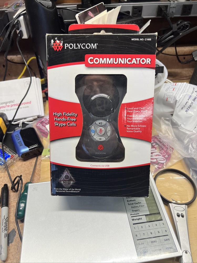 Polycom Communicator C100S USB Desktop Speaker Phone Microphone Skype