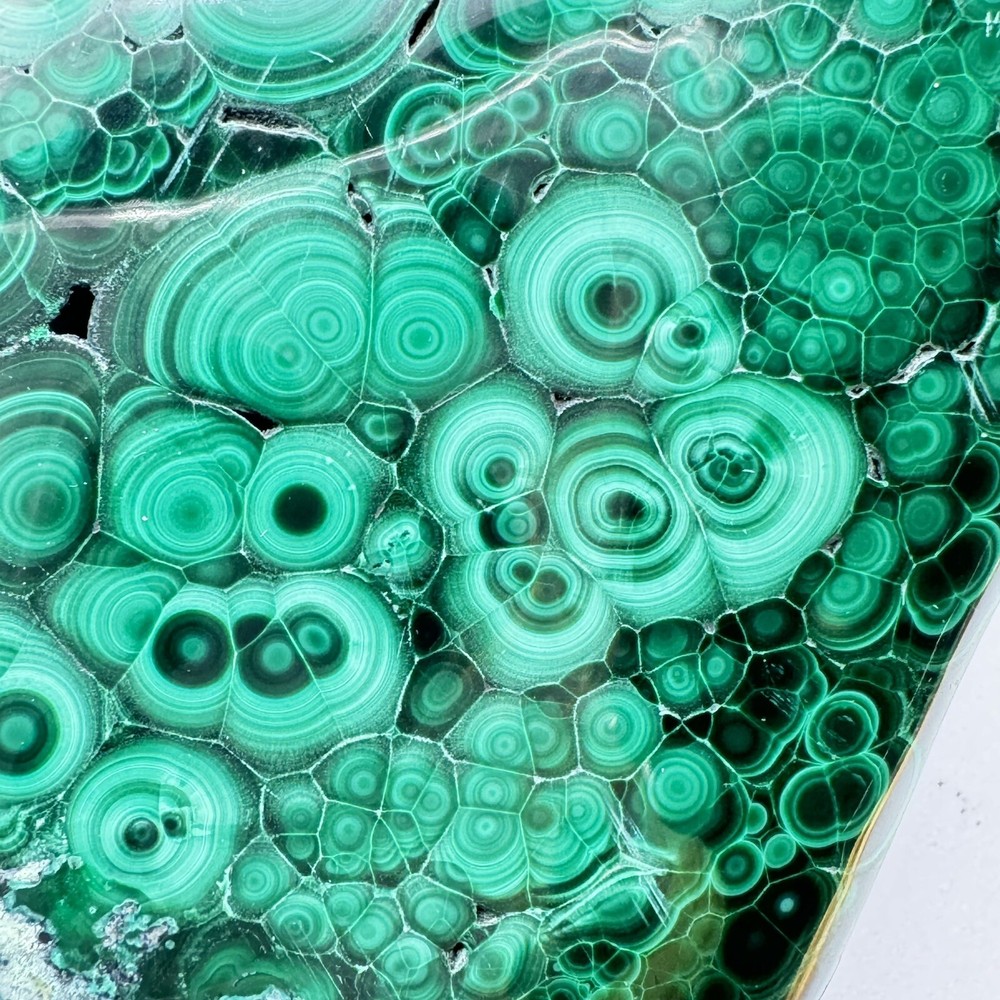 468 Grams Malachite Polished Tight Pattern Great Shape And Quality For Display