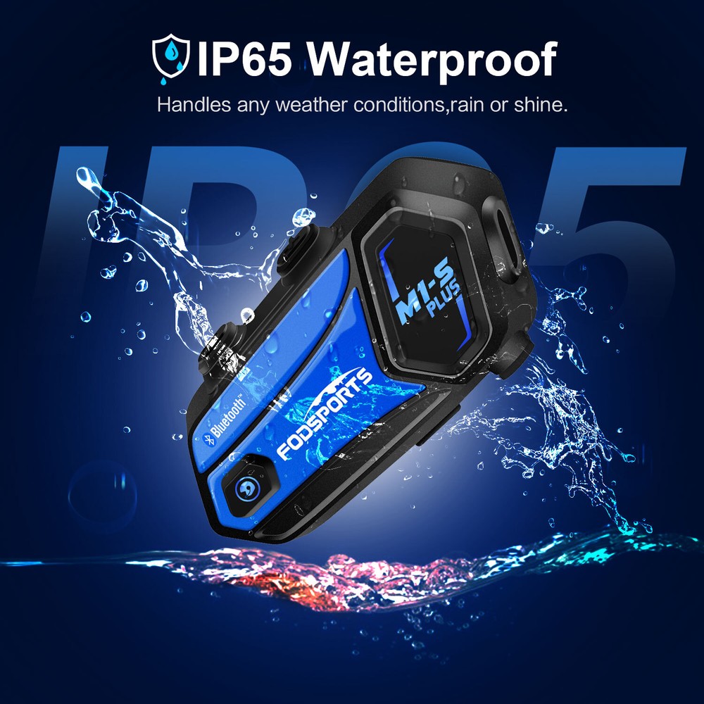 4x M1-S Plus Motorcycle Bluetooth Headset Helmet Intercom 2000m Communication FM