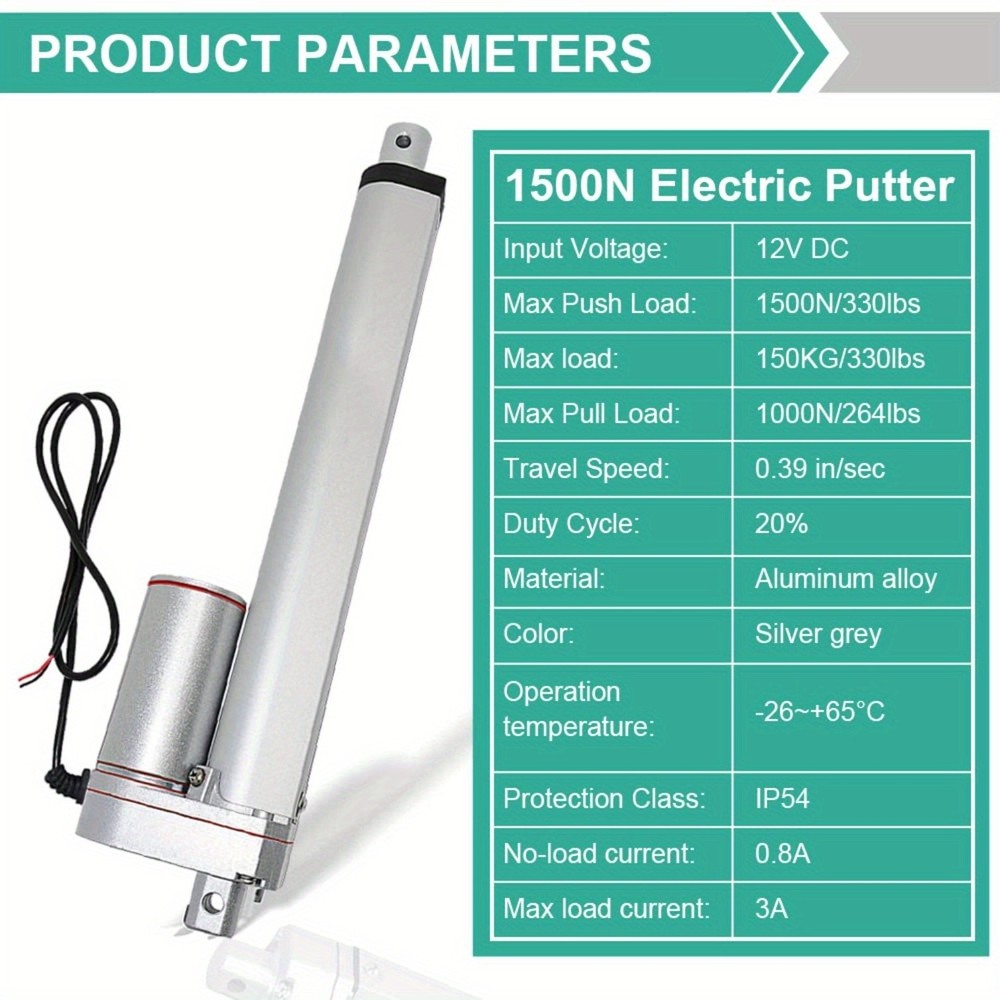 12" Heavy Duty 330lbs/1500N Solar Tracker Linear Actuator Multi-Functions