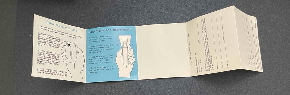 Gulton Rechargeable Electric Lighter in Original Box & Instructions